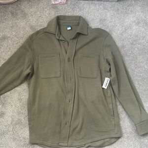 Olive Green Button-Up Shirt